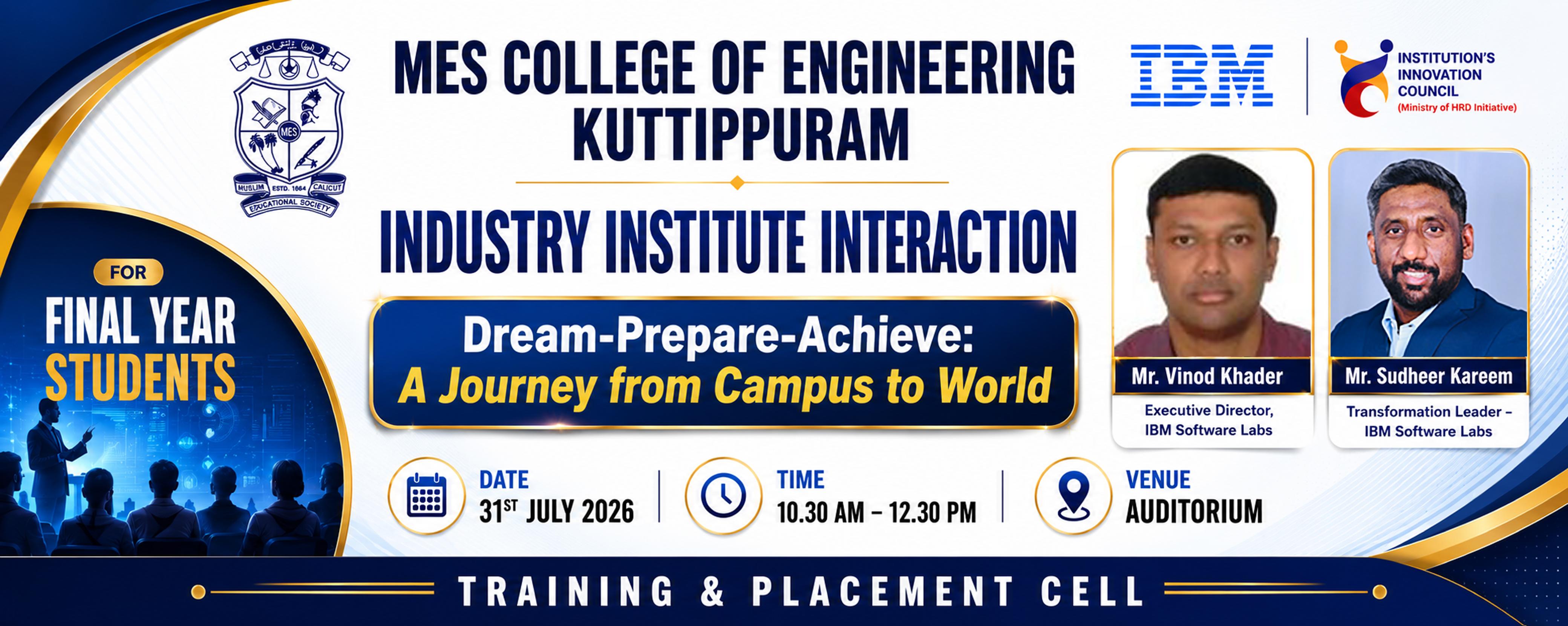 Industry Institute Interaction for Final Year Students